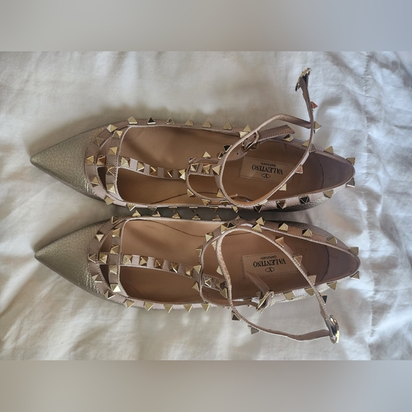 Valentino Rockstud Cage Ballet Flats - Picture 2 of 11